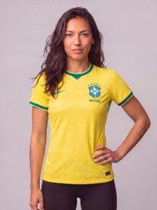 Camisa Feminina Jogador Seleção Brasil Amarela I 1.1 Idêntica a original 26/27